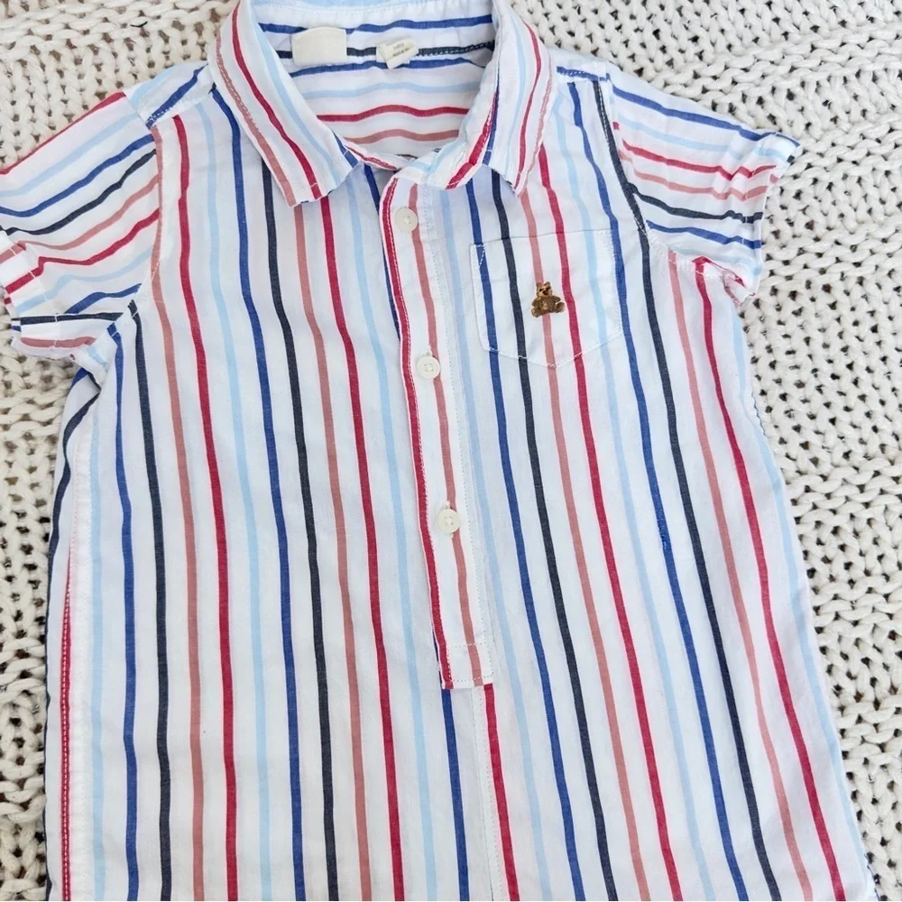 Baby Gap Striped Romper with Logo 18-24 Months